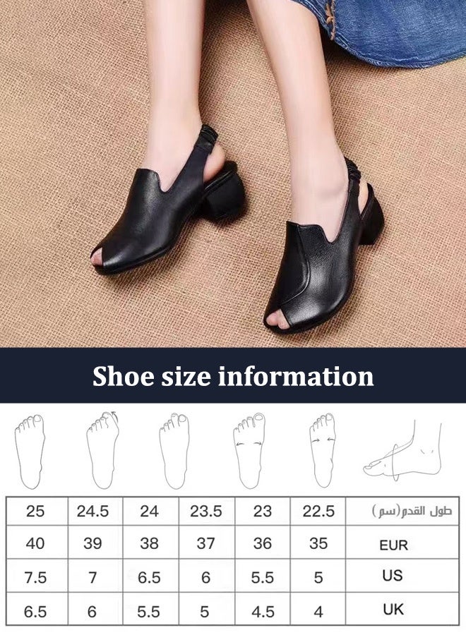 ساندالات نسائية ذات قواعد سميكة، بتصميم فتحات في حزام الكاحل مريح، مصنوعة من الجلد - Image 3