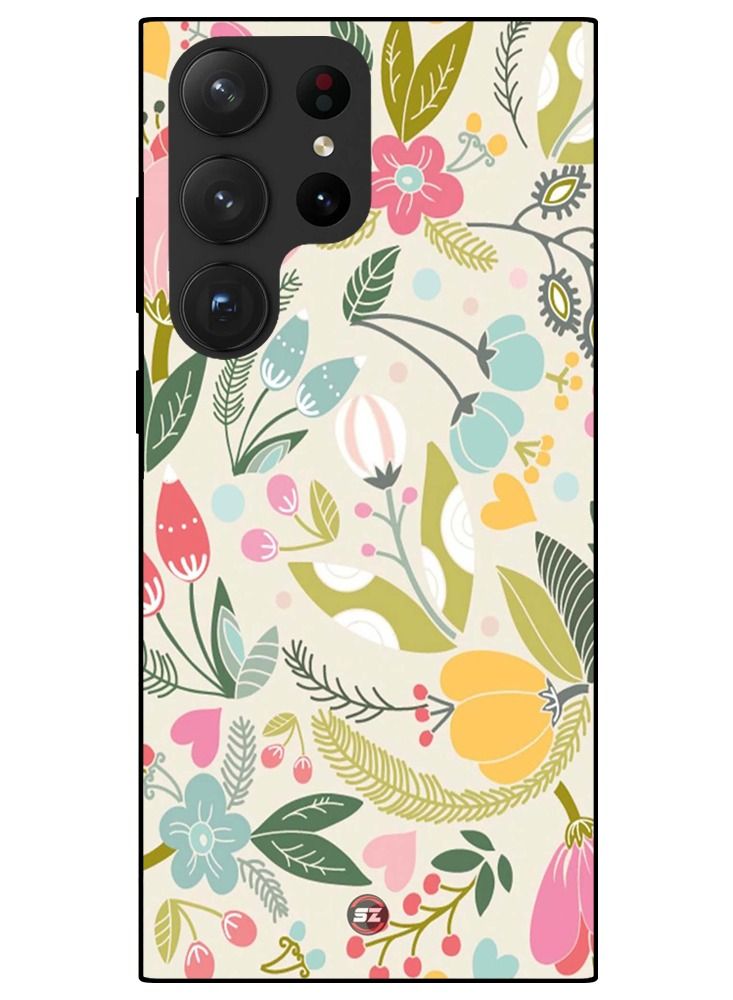 Protective Printed Mobile Cover Floral Petals and Flowers For Samsung Galaxy S23 Ultra