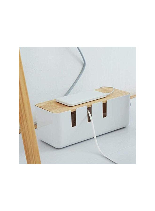 FRIUSATE Electric Cable Tidy Box With Wooden Cover (30 x12 x 11cm) - Image 4