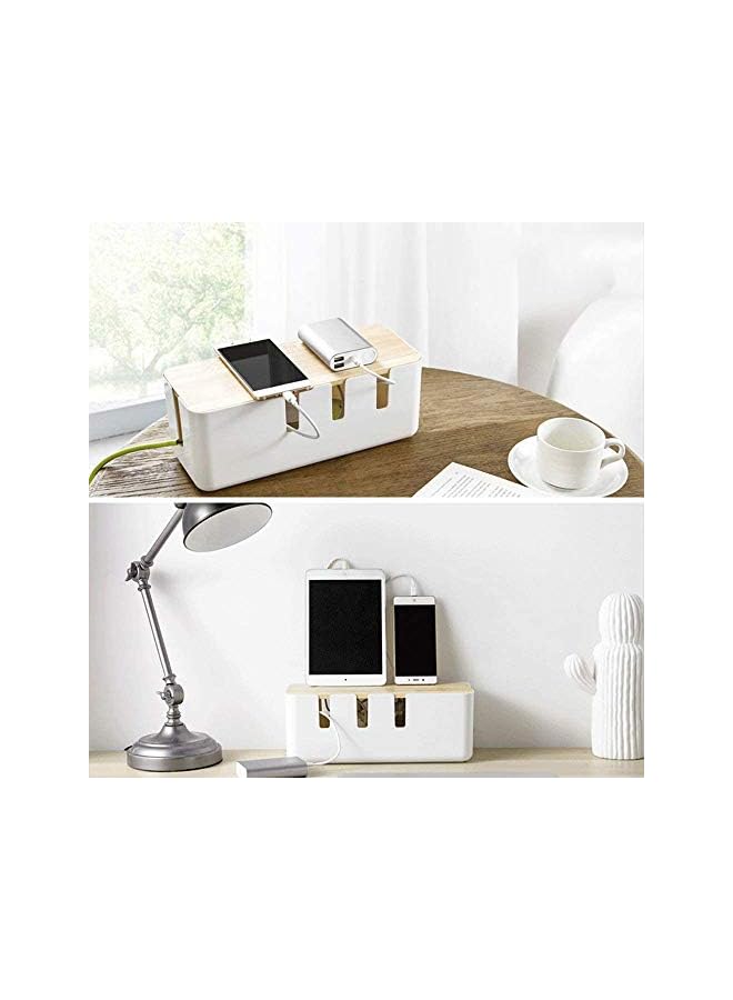 FRIUSATE Electric Cable Tidy Box With Wooden Cover (30 x12 x 11cm) - Image 5