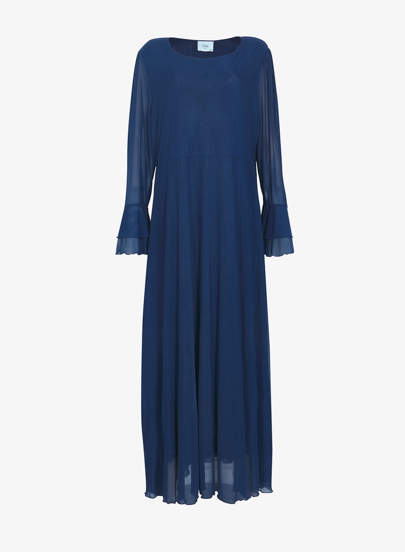 Ella Plus A-line Dress With Sheer Sleeves - Image 1