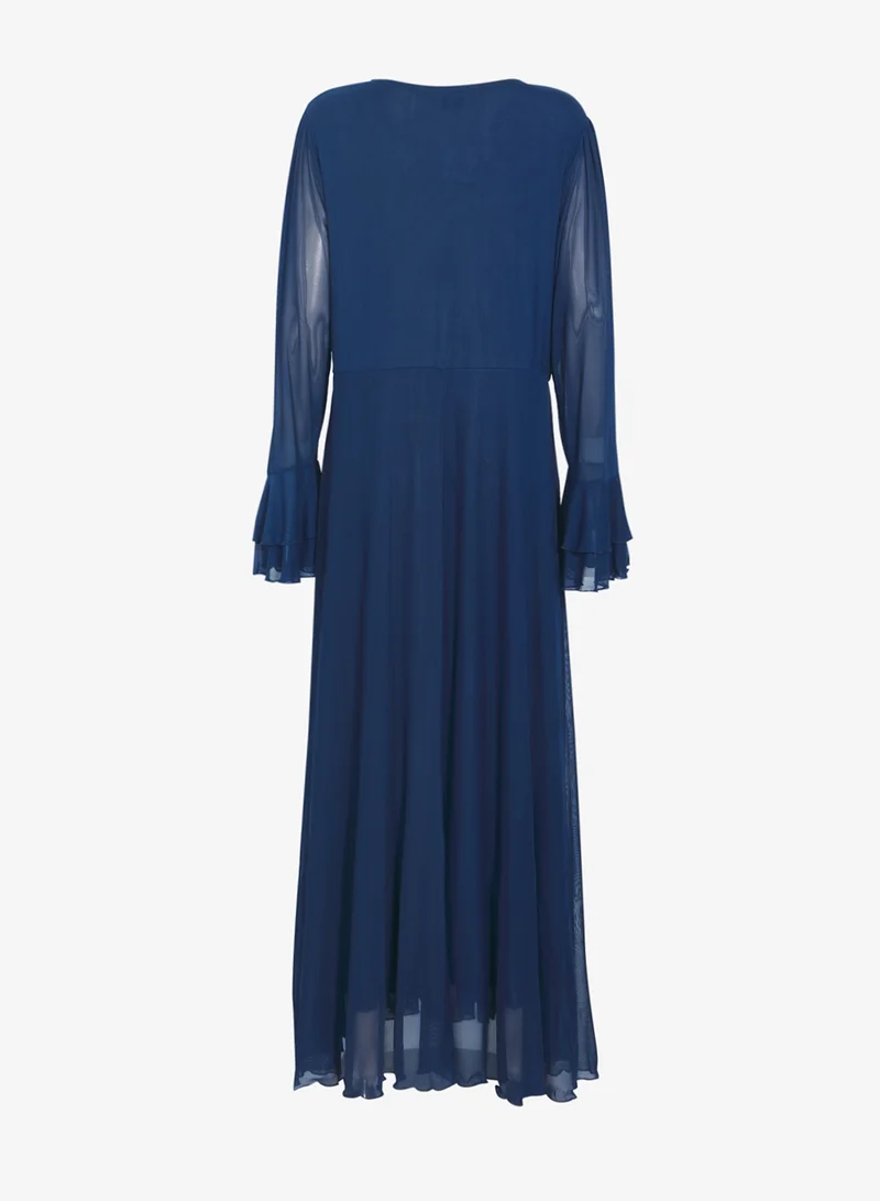 Ella Plus A-line Dress With Sheer Sleeves