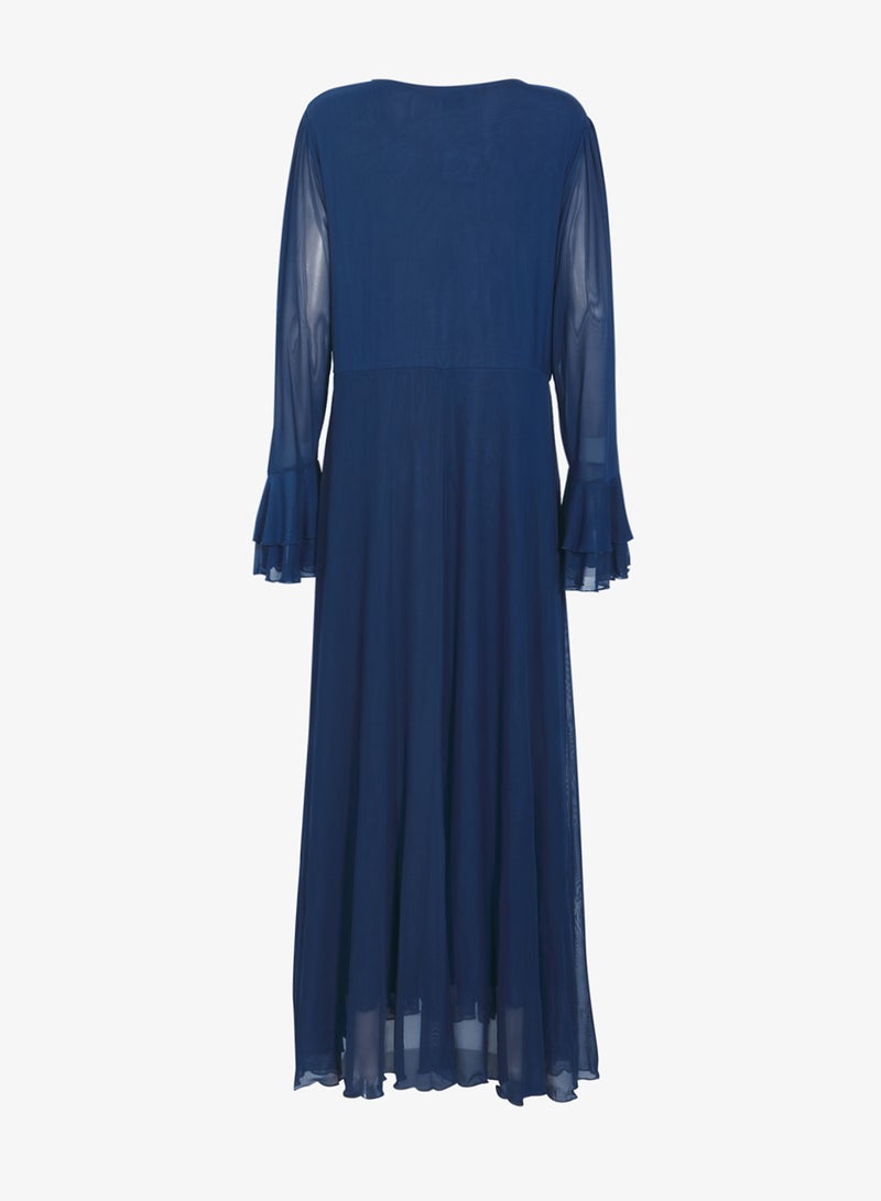 Ella Plus A-line Dress With Sheer Sleeves - Image 2