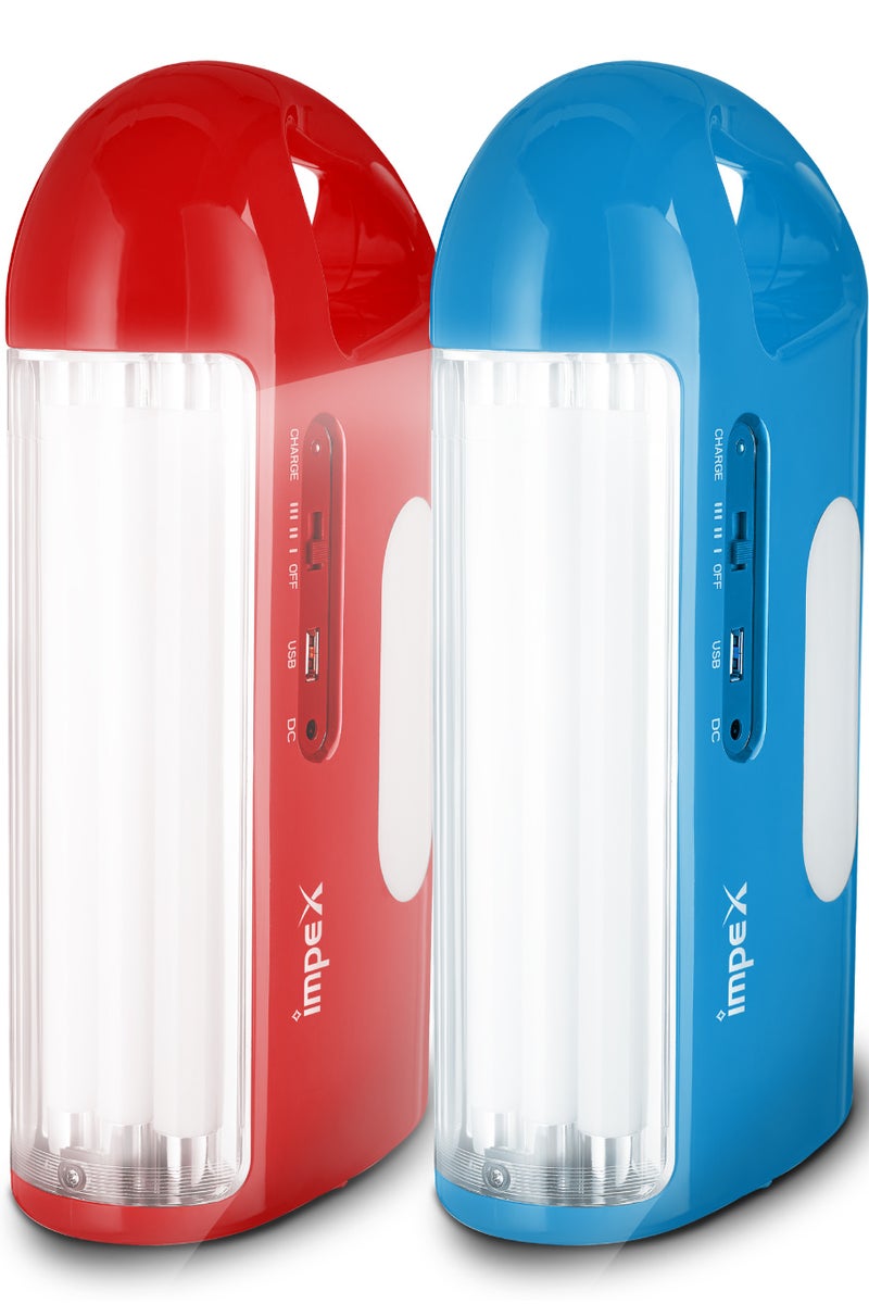 Impex Rechargeable LED Emergency Light, Power Bank Function, and Solar Charging | 3D Reflector, Unbreakable PC Glass, and Multiple Lighting Modes - IL 703 - Image 1