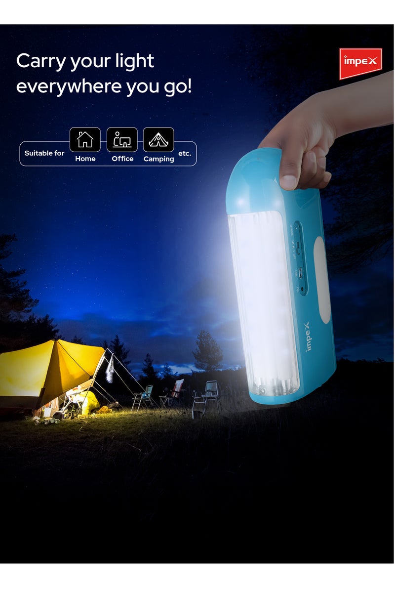 Impex Rechargeable LED Emergency Light, Power Bank Function, and Solar Charging | 3D Reflector, Unbreakable PC Glass, and Multiple Lighting Modes - IL 703 - Image 4