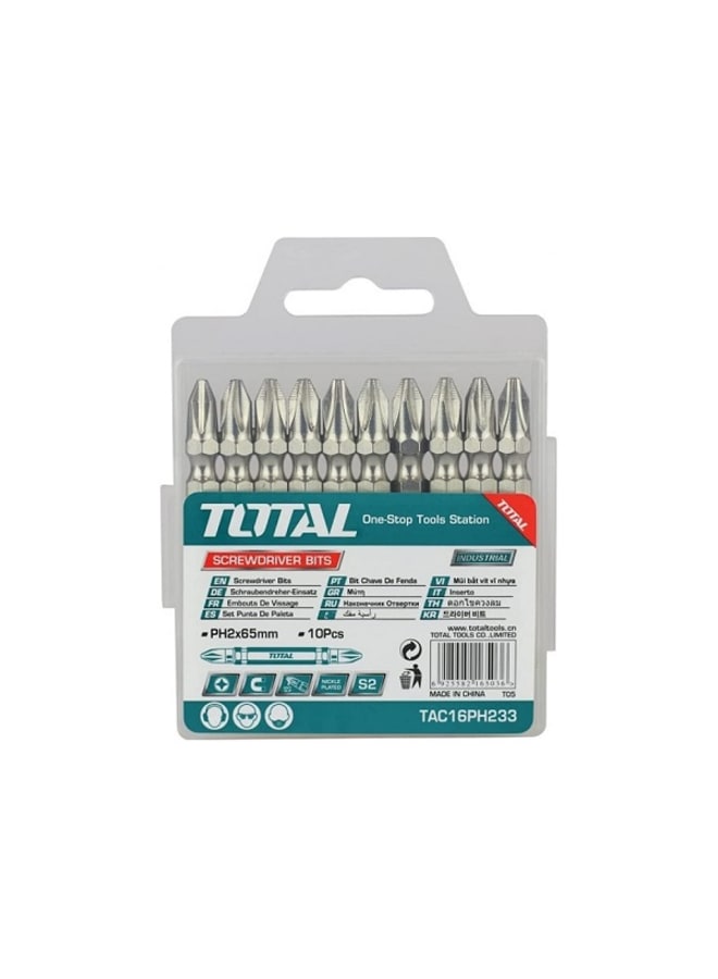 TOTAL 10-Piece Standard and Cross Screwdriver Bit Set