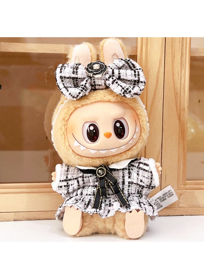 Party Themed Sitting Labubu Vinyl Dolls Clothing Realistic Toy Figures Collectible Blind Box Charms Stock Available-Color:Gold Silk City Dress-Height:One Or Two Generations Of Cloth Wear  - Image 5