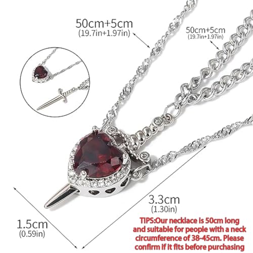 BharatBazaar Layered Necklace for Women, Heart Arrow with Zircon Stones Necklace for Woman, Pendant for Girls Stylish Multi-Chain Design, Elegant Jewelry Gift for Christmas, Marriage, Birthday - Image 2