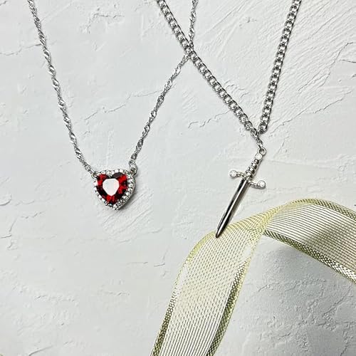BharatBazaar Layered Necklace for Women, Heart Arrow with Zircon Stones Necklace for Woman, Pendant for Girls Stylish Multi-Chain Design, Elegant Jewelry Gift for Christmas, Marriage, Birthday - Image 5