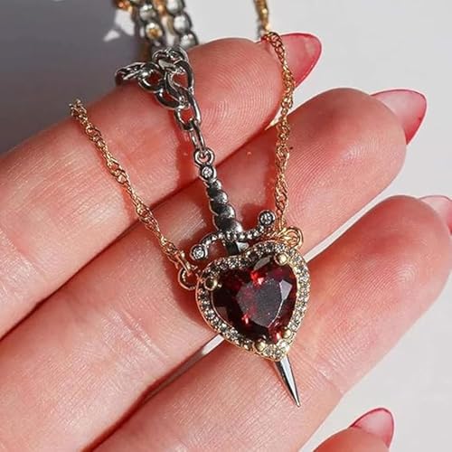BharatBazaar Layered Necklace for Women, Heart Arrow with Zircon Stones Necklace for Woman, Pendant for Girls Stylish Multi-Chain Design, Elegant Jewelry Gift for Christmas, Marriage, Birthday - Image 4