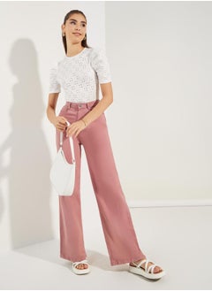 Styli Schiffli Bodysuit with Puff Sleeves  - Image 2