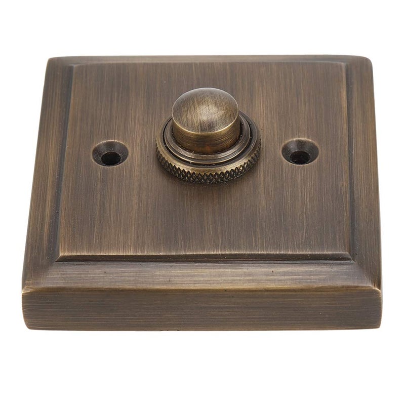 A29 Wired Brass Vintage Decorative Square Door Bell Chime Push Button in Antique Brass Finish with Easy Installation, Height 2 ½ inch X 2 ½ inch - Image 3