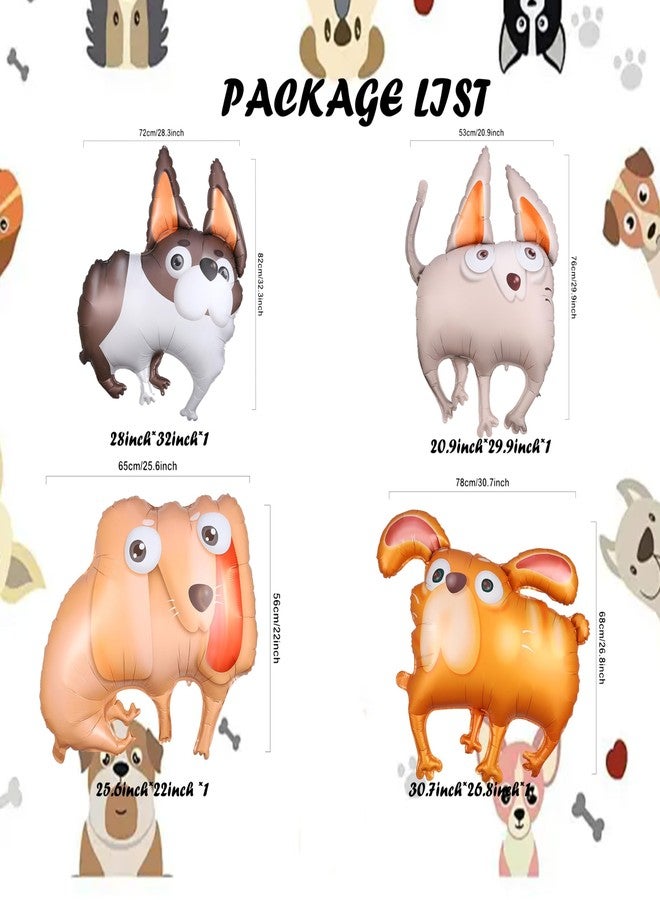 بالونار بالونات بالونار، 4 قطع، 30 بوصة، على شكل كلاب - أسود، فويل - زينة حفلات أعياد الميلاد بطابع الكلاب - Image 2