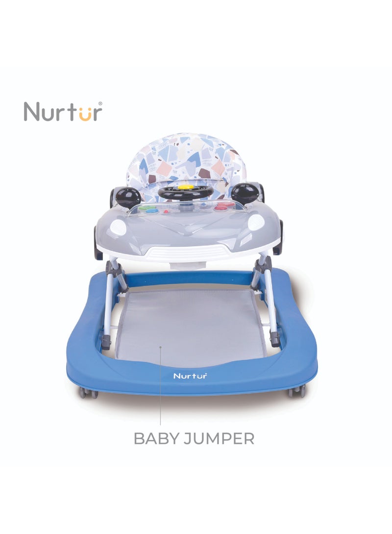 Nurtur 4 In 1 Baby Multi Walker-rocking Function- Music - 5 Height Adjustment- feeding table, car mould, easy fold - Multi - Image 3