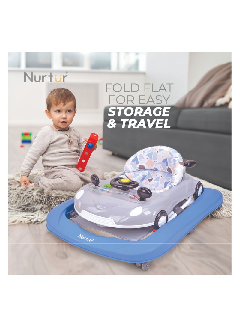 Nurtur 4 In 1 Baby Multi Walker-rocking Function- Music - 5 Height Adjustment- feeding table, car mould, easy fold - Multi - Image 5