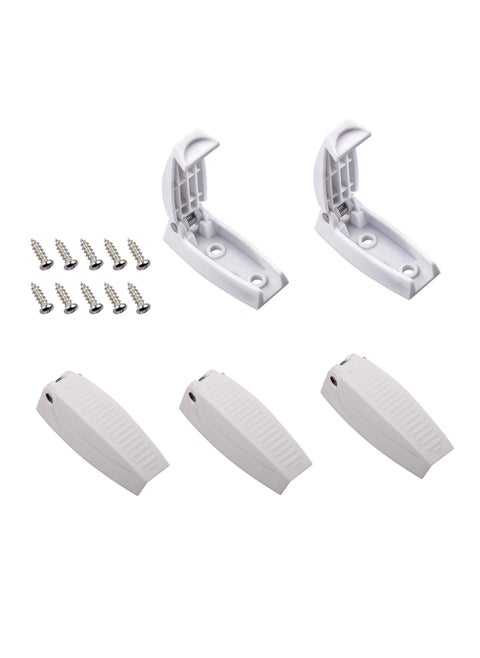 RV Door Holder, 5Pcs White Camper Keep The Baggage Open, for RV, Trailer, Vans, Storage Door,Durable Material and Simple Installation-