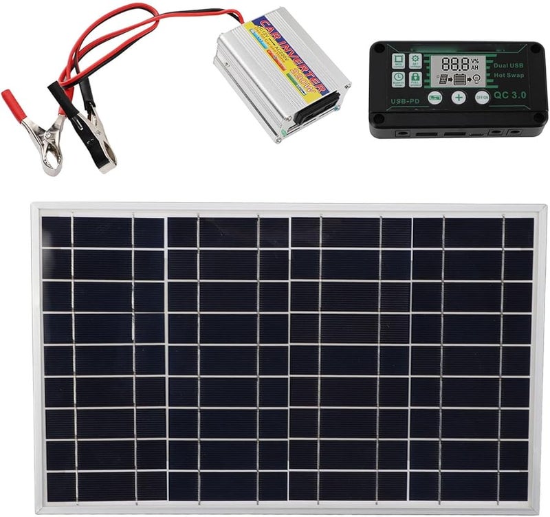 30W 220W مجموعة لوحة شمسية عاكس تحكم MPPT مادة الألومنيوم ABS للاستخدام في الهواء الطلق - Image 1