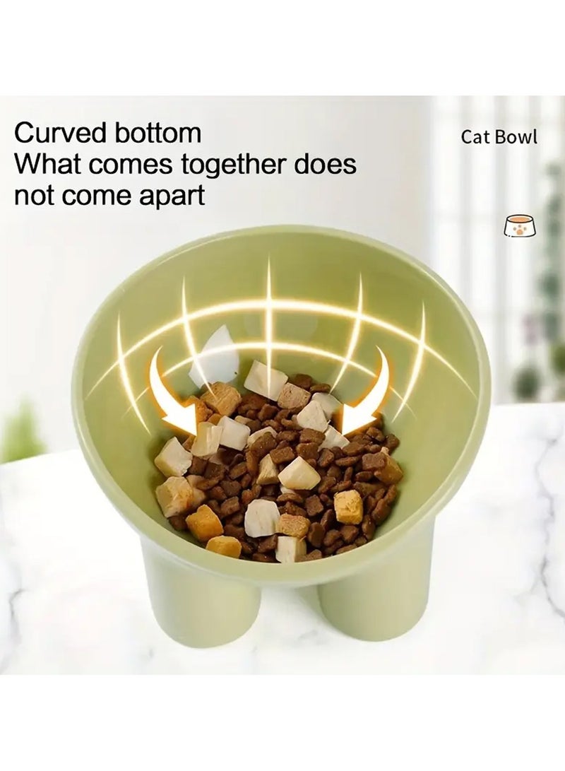 Elevated Cat Bowl with Stand - Neck-Friendly, Anti-Tip Plastic Feeding Dish for Cats, Elephant Leg, Slanted Mouth, Water Feeding - Image 4
