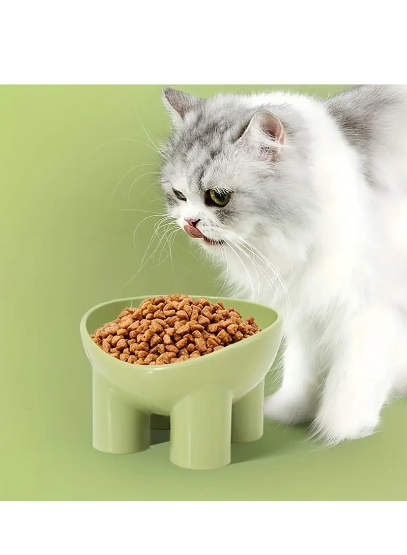 Elevated Cat Bowl with Stand - Neck-Friendly, Anti-Tip Plastic Feeding Dish for Cats, Elephant Leg, Slanted Mouth, Water Feeding - Image 5