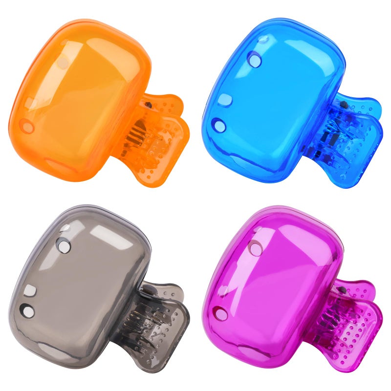 Hxezoc 4 Pack Travel Toothbrush Head Covers Toothbrush Protector Cap Brush Pod Case Protective Portable Plastic Clip for Household Travel Business School Bathroom Camping - Image 3