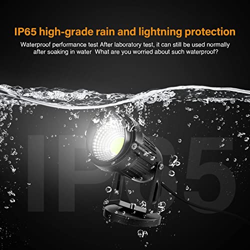 LemonBest LED Landscape Up Down Light 5W White LED Decorative Spotlight Lamp 110V with Plug for Indoor Outdoor Yard Step Wall Lighting (Cool White) (Include Spike) - Image 5