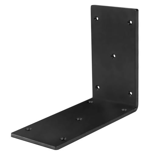 MOUNTAIN_ARK 4 Pack Black L Angle Bracket, 6" x 6" x 2-3/8" Heavy Duty Steel Corner Braces, 4x4 Post and Beam Connector for Wood, Pergolas, Furniture - Image 3