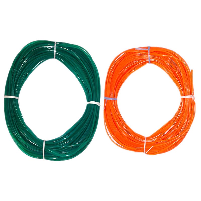 Alpha Plastic Wire Roll for Basket makingWire KoodaiTokriMulti Purpose Craft Work Pack of 2 Dark GreenOrange - Image 1