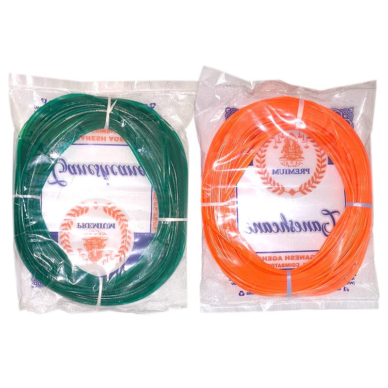 Alpha Plastic Wire Roll for Basket makingWire KoodaiTokriMulti Purpose Craft Work Pack of 2 Dark GreenOrange - Image 2