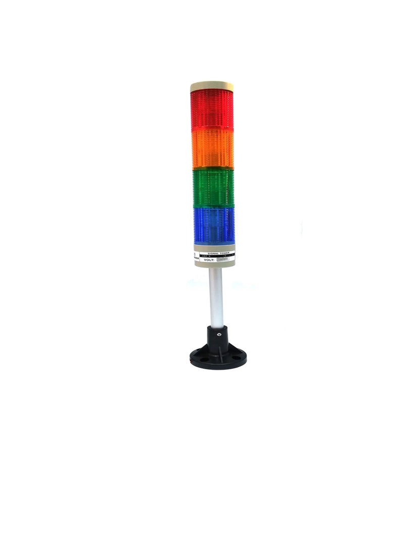 Signal Tower Light 50mm Red-Yellow-Green-Blue Standard Type w/o Buzzer - ARPS5RYGBL Auspicious Taiwan 24V  - Image 1