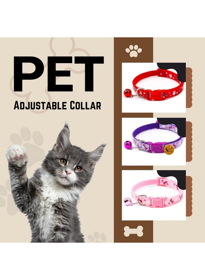 سايج سكوير طوق جرس مطبوع عليه عظمة قطة، إكسسوار أنيق وآمن لصديقك الفروي، مقاس مريح قابل للتعديل، معدات حيوانات أليفة عصرية، ضمان أداء موثوق، بيان أزياء الحيوانات الأليفة - Image 3
