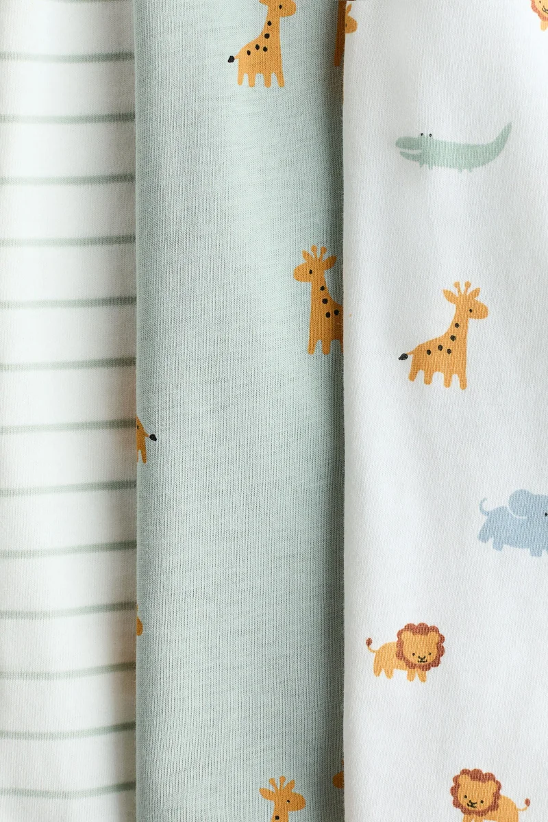 H&M 3-pack short sleepsuits