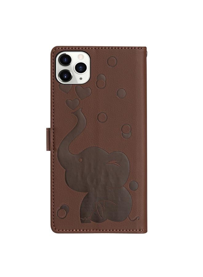 S-TOP Case For iPhone 11 Pro Max Cartoon Elephant Embossed Leather Phone Case - Image 4