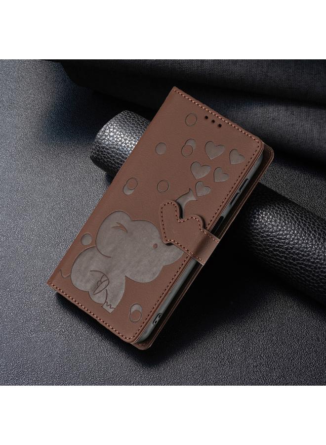 S-TOP Case For iPhone 11 Pro Max Cartoon Elephant Embossed Leather Phone Case - Image 2