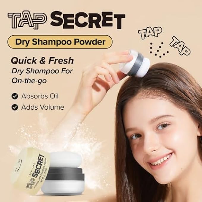 I DEW CARE BIOTIN DRY SHAMPOO - TAP SECRET ORIGINAL | STRENGTHENING & VOLUMIZING, POWDER TYPE, REFILLABLE, TRAVEL SIZE, NON-AEROSOL, BRUNETTE, KOREAN GINSENG, DRY SHAMPOO FOR WOMEN, 0.24 OZ - Image 3