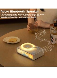 General Retro Bluetooth Speaker Vintage Vinyl Record Player Style Portable Wireless Speaker with Aroma Diffuser Night Light Old Fashioned Classic Phonograph Style Speaker Support TF Card  - Image 2
