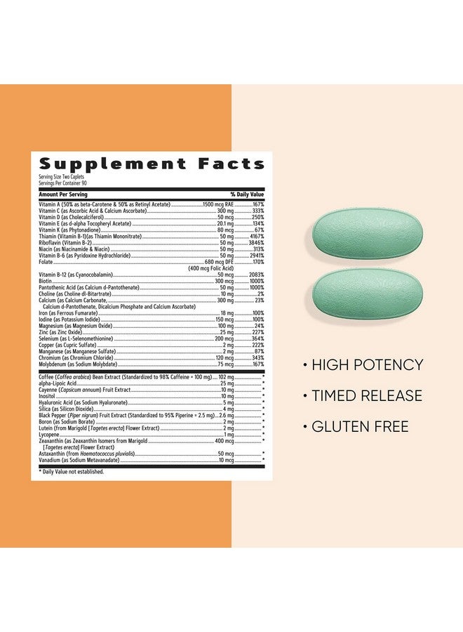 GNC Women’s Energy and Metabolism Multivitamin Caplets, Clinically Proven, Calorie Burn, Focus, 100mg Caffeine, Active Nutrition, Immune, Bone, Beauty, Iron, Biotin, Timed Release, 180 ct, 90 svgs - Image 5