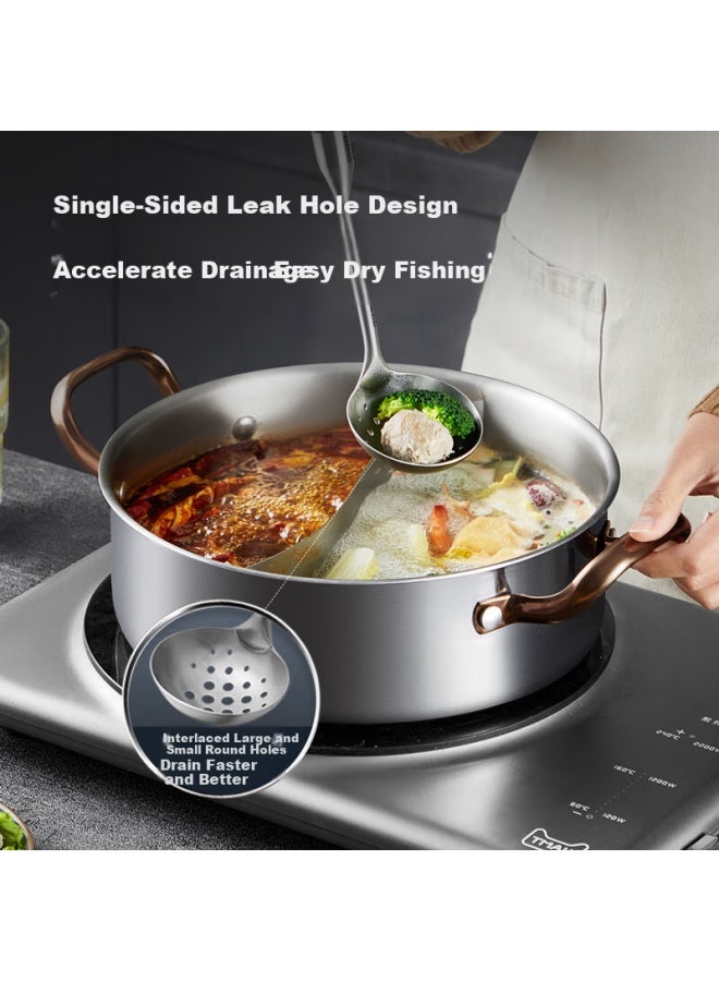 COOKER KING Cooker King Skimmer 316 Stainless Steel With Rosewood Handle Thickened Hot Pot Skimmer Ladle  - Image 3
