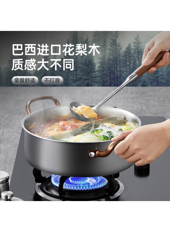COOKER KING Cooker King Skimmer 316 Stainless Steel With Rosewood Handle Thickened Hot Pot Skimmer Ladle  - Image 2