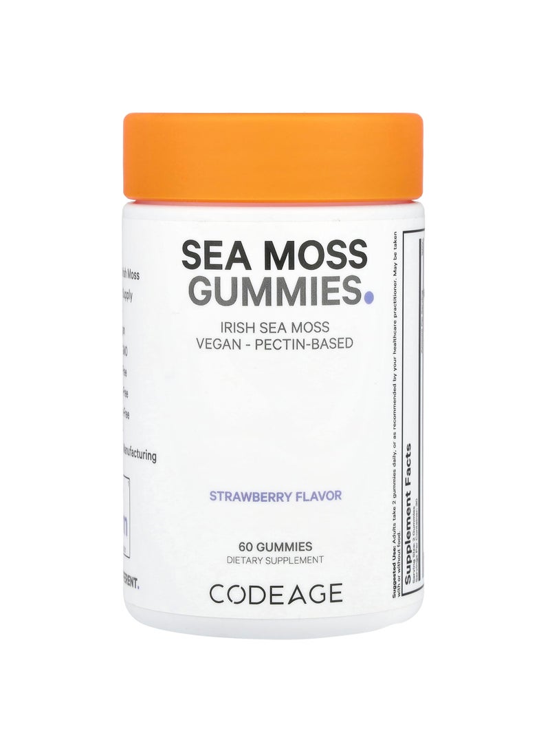 Sea Moss Gummies, Strawberry, 60 Gummies (150 mg per Gummy)