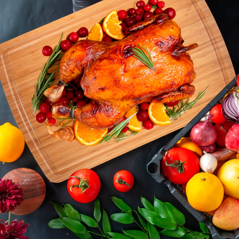 GAOMON 30" Extra Large Bamboo Cutting Board, Huge Wood Cutting Boards for Stove Top to Add Counter Space, Noodle Boards, Over the Sink Chopping Board, Carving Board for Turkey Meat Vegetables Cheese - Image 2