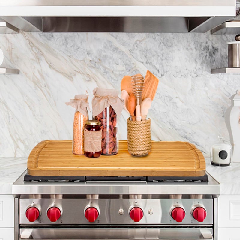 GAOMON 30" Extra Large Bamboo Cutting Board, Huge Wood Cutting Boards for Stove Top to Add Counter Space, Noodle Boards, Over the Sink Chopping Board, Carving Board for Turkey Meat Vegetables Cheese - Image 1