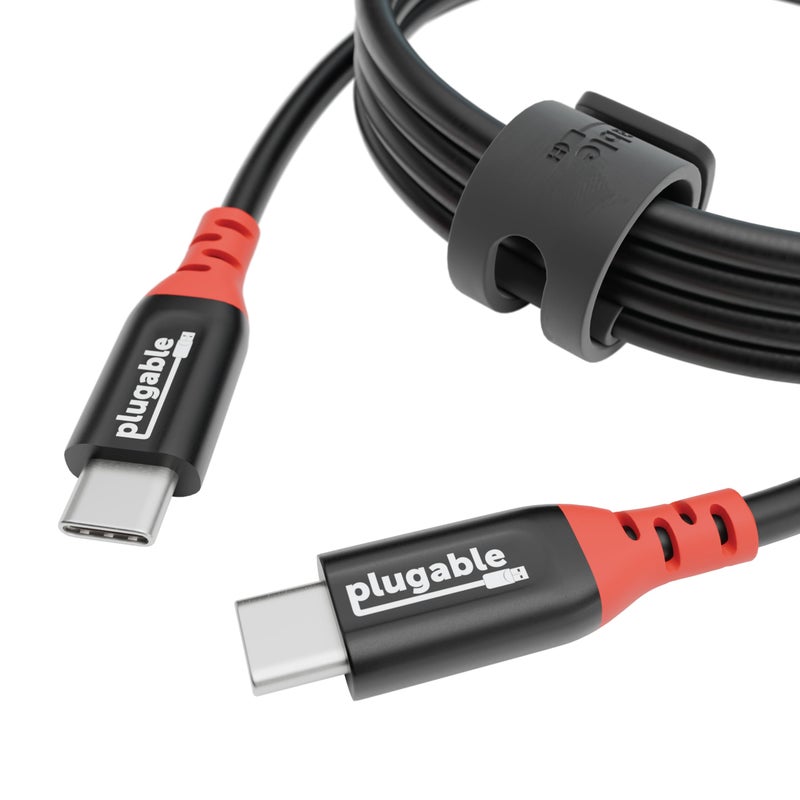 Plugable كابل USB C إلى USB C من Plugable، كابل شحن فقط مع حظر البيانات (2م/6.6قدم): شحن سريع وآمن بقوة 240 واط لجهاز MacBook، iPhone 15/16، iPad، Galaxy S24، XPS وأجهزة USBC أخرى (USBC-CC2M) - Image 1