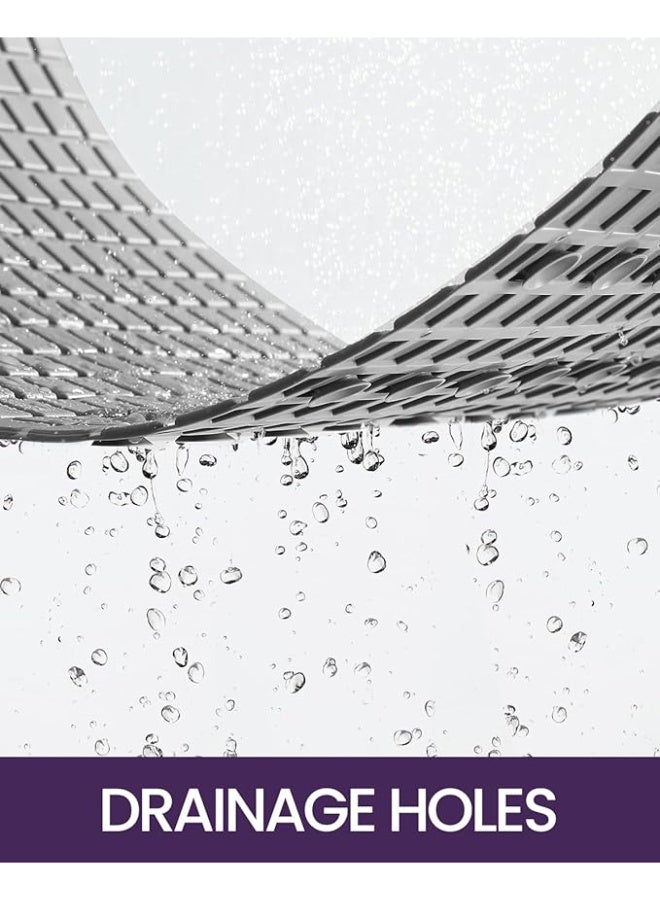 Bath Tub Shower Mat Non-Slip Extra Long Bathtub Mats Suction Cups Drain Holes Machine Washable Bathroom Bathmat Black - Image 5