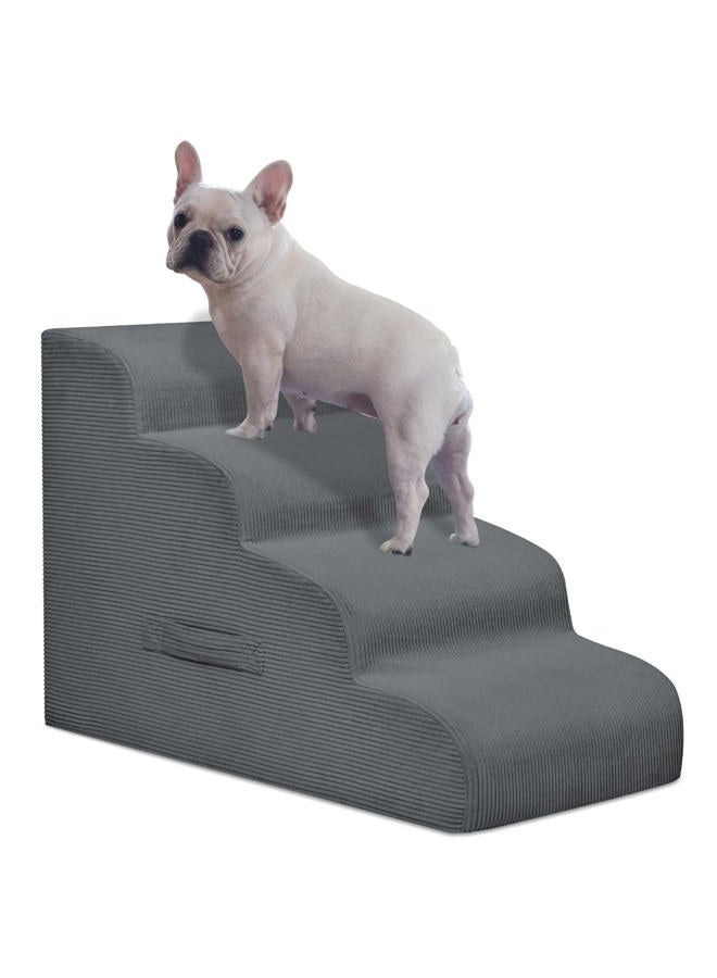 Mesa Lemon Dog Stairs & Steps for High Beds, 4 Steps High Density Foam Waterproof Dog Ramp for Small Dogs and Cats, Pet Stairs with Removable Washable Cover for Bed, Couch, Sofa and Car (H:20") - Image 1