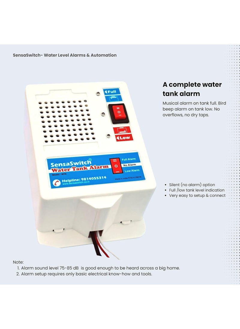 SensaSwitch SensaSwitch Water Tank Alarm ModelWTA Musical Alert on Tank Full Bird Beep Alert on Tank Low with Water Sensor  - Image 2