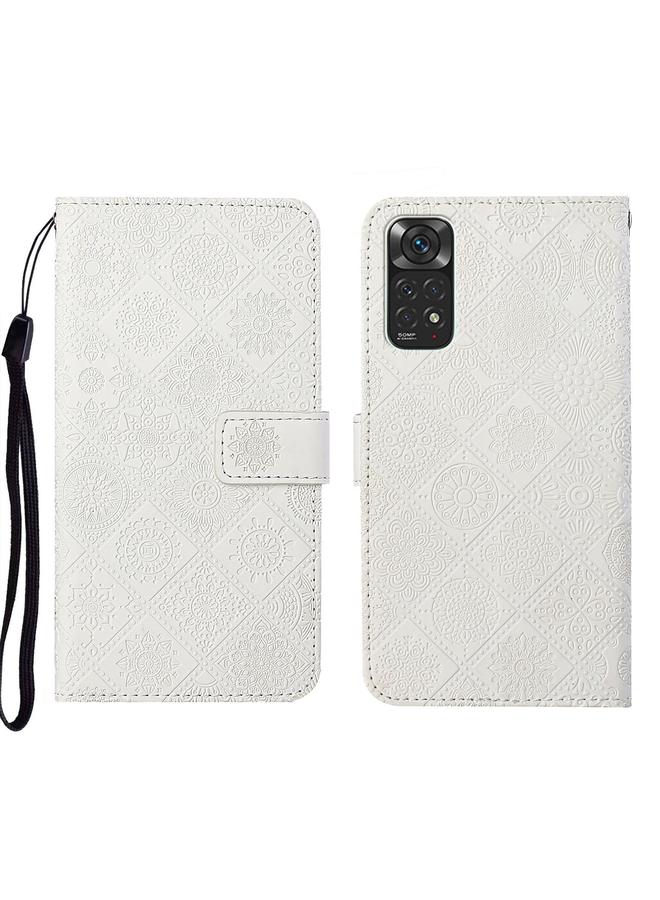 The Bros Case For Xiaomi Redmi Note 11 4G Global Ethnic Style Embossed Pattern Leather Phone Case