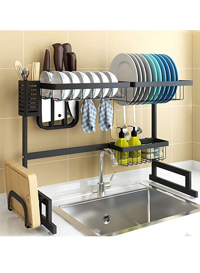 Kitchen Over Sink Rack All in One Draining Rack Dishes Fruits Mugs Chopping Board Knives detergent bottles cleaning cloth ladles and many more tools can be organized at one place with classy mode - Image 3