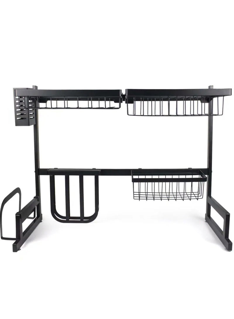 Kitchen Over Sink Rack All in One Draining Rack Dishes Fruits Mugs Chopping Board Knives detergent bottles cleaning cloth ladles and many more tools can be organized at one place with classy mode - Image 5