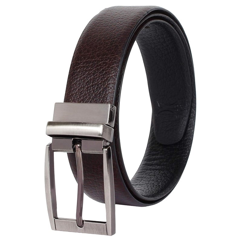 CREATURE Men's Genuine Leather Black & Brown Reversible Belt(Color-Black & Brown||Italian Leather||E-002||REVERSIBLE) - Image 5