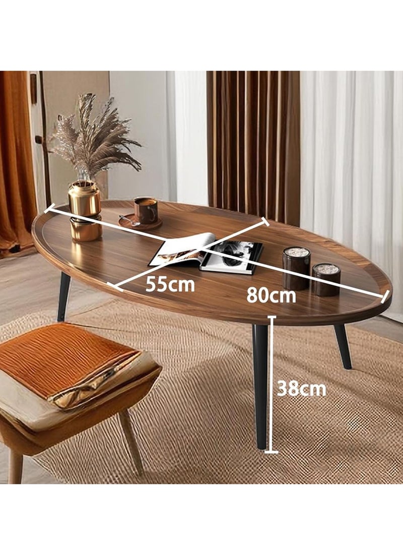 GUDOO Oval Coffee Table Solid Table Legs Mid Century Modern Coffee Side Table Centre Table Tea Table Side Table For Living Room Small Space Bedroom - Image 2